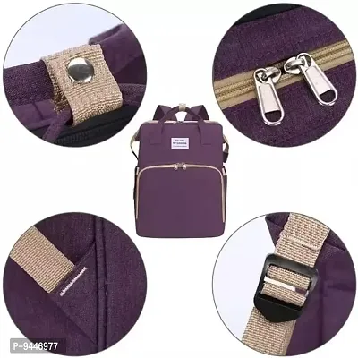 IndiRocks Diaper Bag Backpack Foldable Mummy Bag bagpack Waterproof, Washable for Girls and Boys-Purple-thumb3