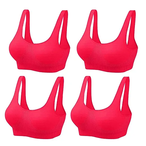 INDIROCKS Women Yoga Bra Running Bra Sports Bra Stretchable Non-Padded and Non-Wired Bra for Women/Girls, Freesize