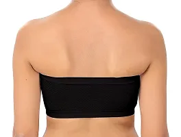 GreatDeals Women Tube Bra Seamless Bra Adjustable Women Bra Wirefree Bra Strapless Non Padded Tube Bra- Pack of 1-Free Size Black-thumb2