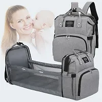 IndiRocks Diaper Bag Backpack Foldable Mummy Bag bagpack Waterproof, Washable for Girls and Boys-Grey-thumb1