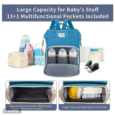 IndiRocks Diaper Bag Backpack Foldable Mummy Bag bagpack Waterproof, Washable for Girls and Boys-Dark Blue-thumb5