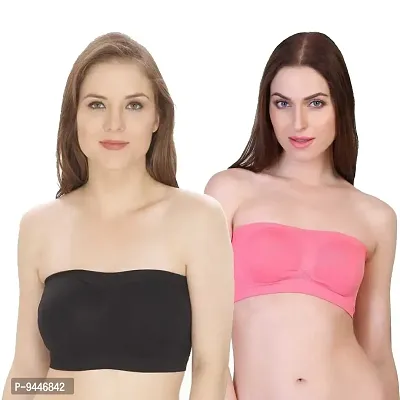 INDIROCKS Women's Non-Padded, Non-Wired Seamless Tube Bra (Free Size)- Pack of 2-thumb0