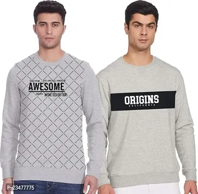 Fancy Cotton Sweatshirts for Men Pack Of 2-thumb0