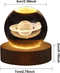 RAJA DHIRAJ 3D Planet Crystal Ball,3D Crystal Ball Night Lamp,Romantic Universe Planet Sphere with Wood LED Light Base Kid Education Decorative Glass Ball-thumb4