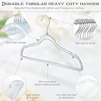 RAJA DHIRAJ Clear Acrylic Plastic Glitter Coat Hanger Bling Space Saving Suit Hangers Heavy Duty Clothes Hanger with Swivel Hook Non Slip Notches for Adult Closet-thumb2