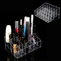 TAKSH ENTERPRISE (24 Lipstick Stand Cross) 24 Grid Squares Trapezoid Holder Lipstick Lip Gloss Nail Polish Shelf Stand Case Organizer Cosmetic Shelf Tool Lipstick Holder Case Acrylic Material Box-thumb4