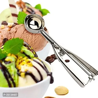 RAJA Dhiraj Easy Handheld Multi Use Stainless Steel Ice Cream Scooper Melon Scoop-1 pc-thumb3