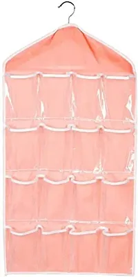 RAJA DHIRAJ Multifunction Clear 16 Pockets Socks, Shoe, Toy, Underwear, Slippers, Jewelry Sorting Storage Bag Door Wall Hanging Closet Organizer-thumb2