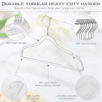 RAJA DHIRAJ Clear Acrylic Plastic Glitter Coat Hanger Bling Space Saving Suit Hangers Heavy Duty Clothes Hanger with Swivel Hook Non Slip Notches for Adult Closet-thumb2