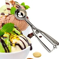 RAJA Dhiraj Stainless Steel Easy Handheld Ice Cream Serving Scooper, Silver 1PCS-thumb2