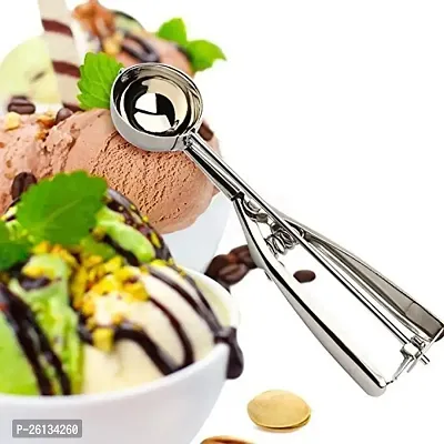 RAJA Dhiraj Stainless Steel Easy Handheld Ice Cream Serving Scooper, Silver 1PCS-thumb3