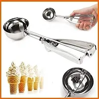 RAJA Dhiraj Dhiraj Easy Handheld Multi Use Stainless Steel Ice Cream Scooper Melon Scoop-1 pc-thumb2