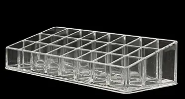 RAJA DHIRAJ 24 Compartment Luxurious Clear Acrylic Makeup Organiser // Lipstick Holder Case//Nail Paint, Brush Tray // Dressing Table Organizer-thumb3