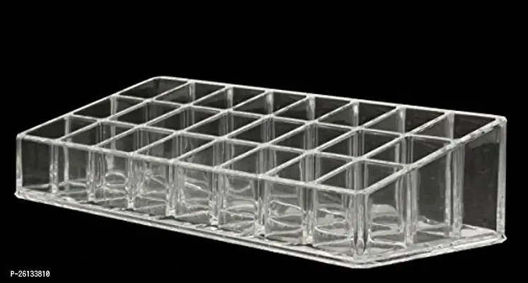 RAJA DHIRAJ 24 Compartment Luxurious Clear Acrylic Makeup Organiser // Lipstick Holder Case//Nail Paint, Brush Tray // Dressing Table Organizer-thumb4