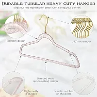 RAJA DHIRAJ Clear Acrylic Plastic Glitter Coat Hanger Bling Space Saving Suit Hangers Heavy Duty Clothes Hanger with Swivel Hook Non Slip Notches for Adult Closet-thumb2