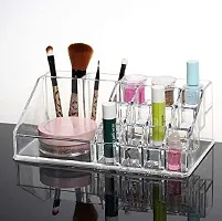 TAKSH ENTERPRISE 16 Compartment Cosmetic Makeup Jewelry Acrylic Lipstick Storage Organizer Box Lipstick and Nail Paint Stand Holder-thumb1