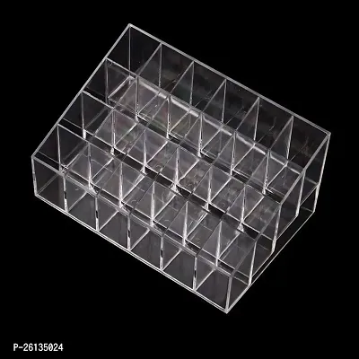 TAKSH ENTERPRISE (24 Lipstick Stand Cross) 24 Grid Squares Trapezoid Holder Lipstick Lip Gloss Nail Polish Shelf Stand Case Organizer Cosmetic Shelf Tool Lipstick Holder Case Acrylic Material Box-thumb4