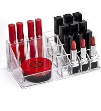 TAKSH ENTERPRISE 16 Compartment Cosmetic Makeup Jewelry Acrylic Lipstick Storage Organizer Box Lipstick and Nail Paint Stand Holder-thumb2