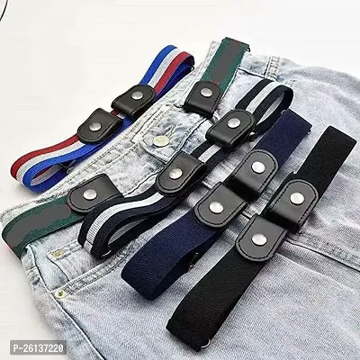 RAJA DHIRAJ invisible elastic lazy belt unisex No Buckle Stretch Belt For Women/Men Elastic Waist Belt Up to for Jeans Pants elastic adjustable belt for women men-thumb4