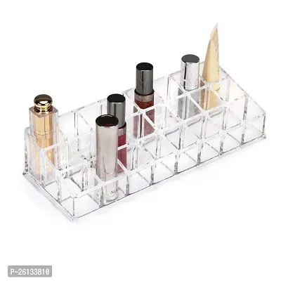 RAJA DHIRAJ 24 Compartment Luxurious Clear Acrylic Makeup Organiser // Lipstick Holder Case//Nail Paint, Brush Tray // Dressing Table Organizer-thumb5