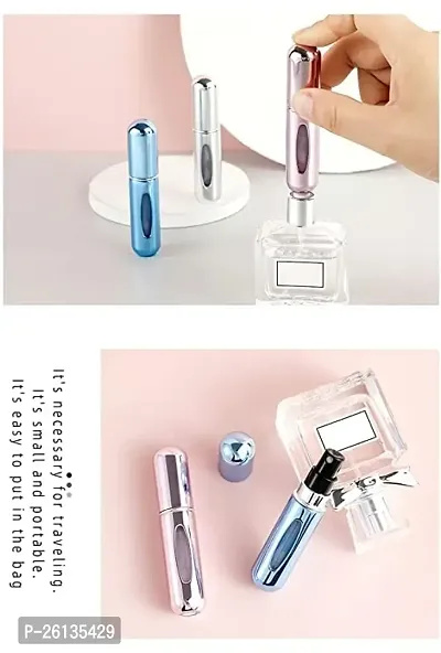 RAJA DHIRAJ 2PC Portable Perfume Spray Bottle, Travel Perfume Scent Pump Case, and Mini Perfume Refillable Atomizer Container for Traveling and Going Out-thumb2