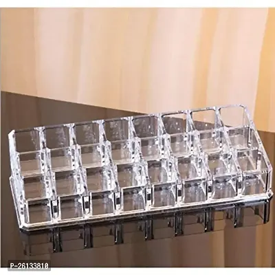 RAJA DHIRAJ 24 Compartment Luxurious Clear Acrylic Makeup Organiser // Lipstick Holder Case//Nail Paint, Brush Tray // Dressing Table Organizer-thumb2