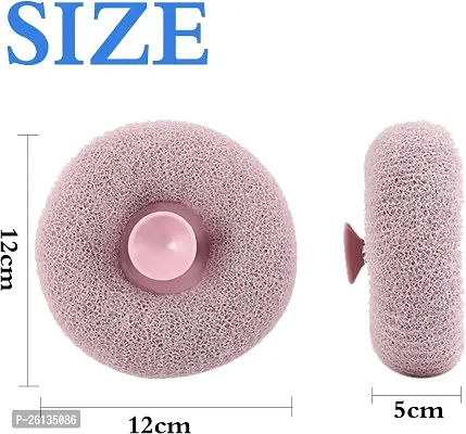 RAJA DHIRAJ Bath Sponge Cleaning Brush Super Soft Exfoliating Bath Sponge Cleaning Brush, Massage Bath Sponge Ball with Suction Cup for Women Men (Multicolour) (PACK OF 2)-thumb2