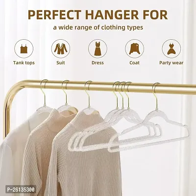 RAJA DHIRAJ Clear Acrylic Plastic Glitter Coat Hanger Bling Space Saving Suit Hangers Heavy Duty Clothes Hanger with Swivel Hook Non Slip Notches for Adult Closet-thumb5