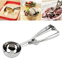 RAJA Dhiraj Stainless Steel Easy Handheld Ice Cream Serving Scooper, Silver 1PCS-thumb1