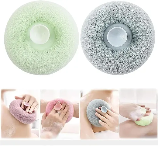 RAJA DHIRAJ Bath Sponge Cleaning Brush Super Soft Exfoliating Bath Sponge Cleaning Brush, Massage Bath Sponge Ball with Suction Cup for Women Men (Multicolour)