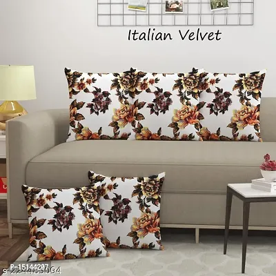 Vivan TRADING Heavy Velvet Floral Cushion Covers, Size - (16 x 16) (Floral 05)