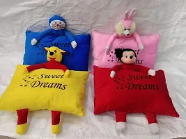 Vivan TRADING Kids Pillow for Kids Soft Fiber Cushion Cartoon Shape Adjustable Pillow 12x18 Inches Red-thumb1