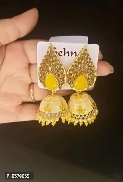Women Alloy Jhumkas Earrings