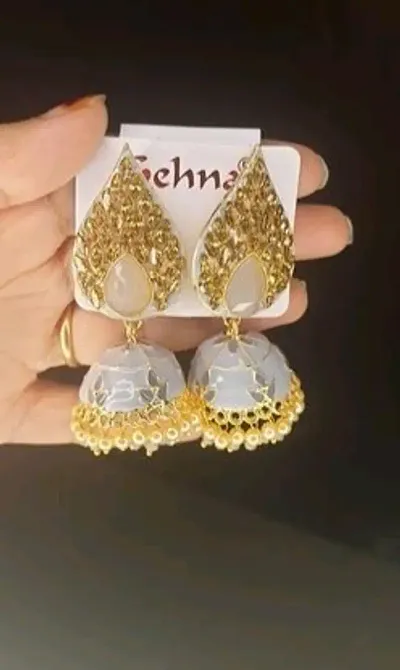 Traditional Golden Alloy Jhumka Earrings