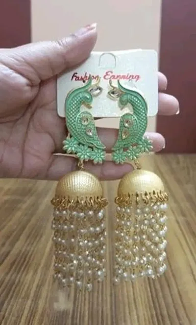 Traditional Golden Alloy Jhumka Earrings
