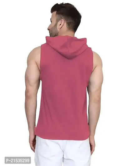 HOT BUTTON Solid Sleeveless Gym Vest Hoodie for Men - Stylish Workout  Sleeveless Hooded T-Shirt