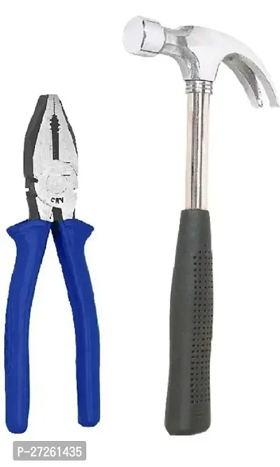 Classic Multi Combination Cutting Plier 8, Claw Hammer Steel Shaft 3/4 Lb Hand Tool Kit Set Of 2-thumb0