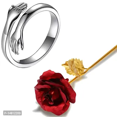 Fashion Frill Valentine Gift For Girlfriend Silver Couple Ring Red Rose Ring  For Women Girls Men Boys Love Gifts Valentine's day Gift For Wife  Girlfriend Boyfriend His Her Ring : Amazon.in: Fashion