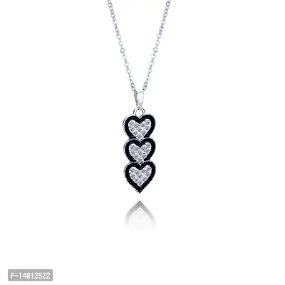 Buy Fashion Frill Elegant Silver Chain Pendant For Girls 3 Layered