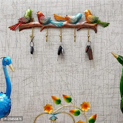 Desert Art Metal Hand Painted Bird Key Holder