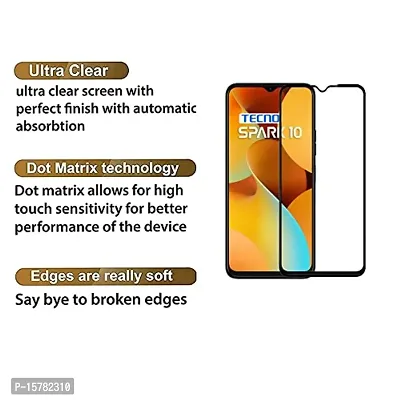 Pikka Tempered Glass For Tecno Spark 10 Screen Protector Edge to Edge Coverage with 11D HD Clearances Tempered Glass TECNO SPARK 10 (Pack of 2)-thumb3