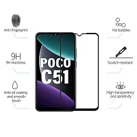 Pikka Tempered Glass For Poco C51 Screen Protector Edge to Edge Coverage with 11D HD Clearance Tempered Glass POCO C51 (Pack of 2)-thumb1
