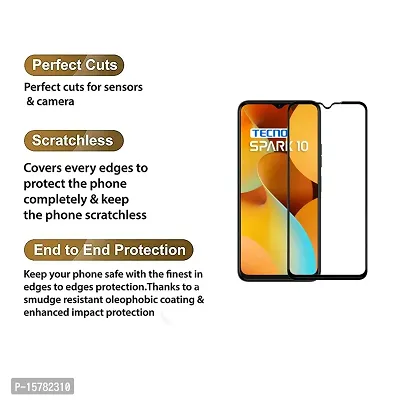 Pikka Tempered Glass For Tecno Spark 10 Screen Protector Edge to Edge Coverage with 11D HD Clearances Tempered Glass TECNO SPARK 10 (Pack of 2)-thumb5