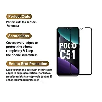 Pikka Tempered Glass For Poco C51 Screen Protector Edge to Edge Coverage with 11D HD Clearance Tempered Glass POCO C51 (Pack of 2)-thumb3
