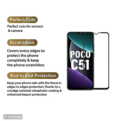 Pikka Tempered Glass For Poco C51 Screen Protector Edge to Edge Coverage with 11D HD Clearance Tempered Glass POCO C51 (Pack of 2)-thumb4
