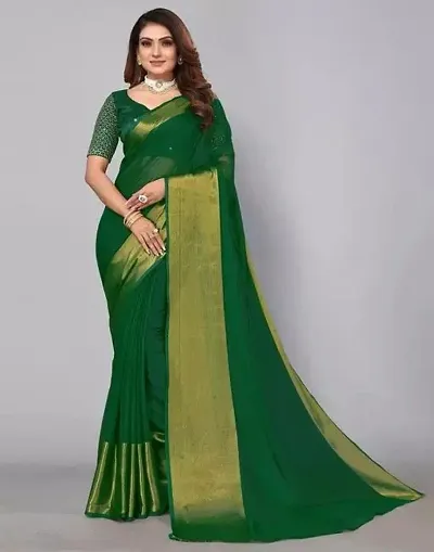 Alluring Chiffon Saree with Blouse piece 