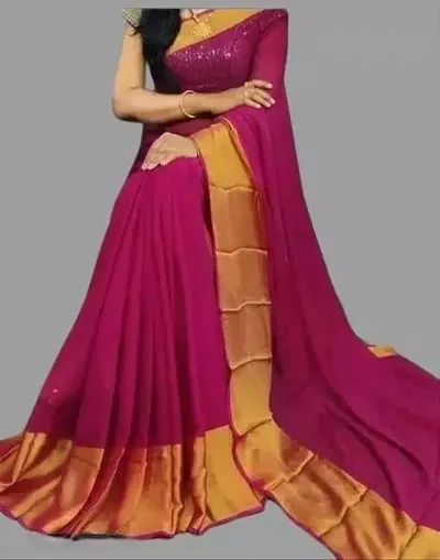 Alluring Chiffon Saree with Blouse piece 