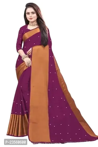 Vragi Newly Launched Casual Wear Mirror Work Saree With Unstitched Blouse Piece For Womens (Wine)