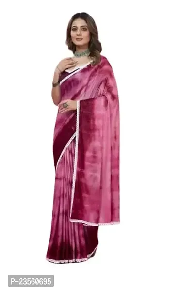 Vragi Casual Wear White Border Murga Sequence Saree With-Unstitched Blouse Piece [Purple]