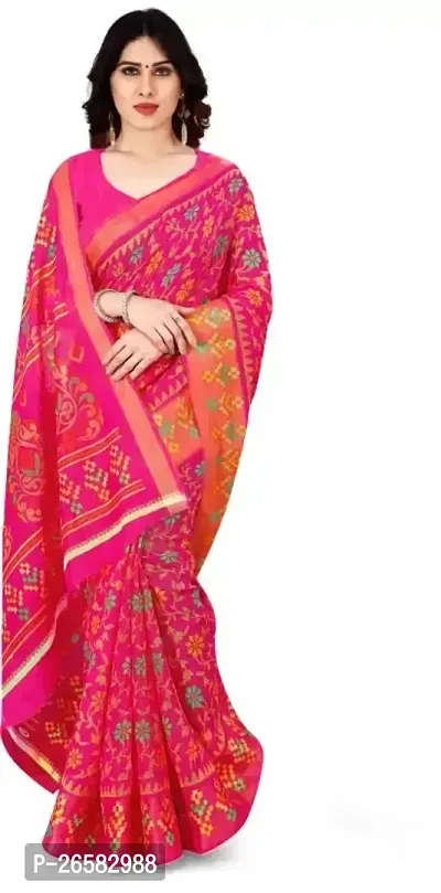 Fancy Cotton Saree With Blouse Piece For Women